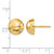14K Yellow Gold Hollow Polished Diamond-Cut 10 mm Button Stud Earrings, 9.9 mm Long - View 4
