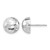 Rhodium-Plated 14K White Gold Hollow Polished Diamond-Cut 10 mm Button Stud Earrings, 9.9 mm Long
