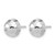 Rhodium-Plated 14K White Gold Hollow Polished Diamond-Cut 10 mm Button Stud Earrings, 9.9 mm Long - View 2