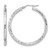 Rhodium-Plated 14K White Gold Hollow Polished Diamond-Cut Hoop Earrings, 34.9 mm