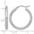 Rhodium-Plated 14K White Gold Hollow Polished 2.5 mm Lightweight Tube Hoop Earrings - View 5