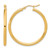 14K Yellow Gold Hollow Polished 2.5 mm Lightweight Tube Hoop Earrings, 35 mm Long