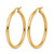 14K Yellow Gold Hollow Polished 2.5 mm Lightweight Tube Hoop Earrings, 35 mm Long - View 2