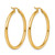 14K Yellow Gold Hollow Polished 2.5 mm Lightweight Tube Hoop Earrings, 35 mm Long - View 4