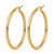 14K Yellow Gold Hollow Polished 2.5 mm Lightweight Tube Hoop Earrings, 40 mm Long - View 2