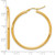 14K Yellow Gold Hollow Polished 2.5 mm Lightweight Tube Hoop Earrings, 40 mm Long - View 5