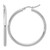 Rhodium-Plated 14K White Gold Hollow Polished 2.5 mm Lightweight Tube Hoop Earrings, 40 mm Long