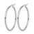 Rhodium-Plated 14K White Gold Hollow Polished 2.5 mm Lightweight Tube Hoop Earrings, 45 mm Long - View 2