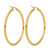 14K Yellow Gold Hollow Polished 2.5 mm Lightweight Tube Hoop Earrings, 50 mm Long - View 4