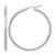 Rhodium-Plated 14K White Gold Hollow Polished 2.5 mm Lightweight Tube Hoop Earrings, 50 mm Long