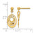 14K Yellow Gold Polished Ovals Post Dangle Earrings, 20.4 mm - View 4
