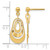 14K Yellow Gold Polished Post Dangle Earrings, 22 mm - View 4