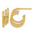 14K Yellow Gold Polished and Hammered Post Hoop Earrings, 17 mm