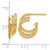 14K Yellow Gold Polished and Hammered Post Hoop Earrings, 17 mm - View 4