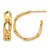 14K Yellow Gold Polished Link Post Hoop Earrings, 21 mm