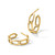 14K Yellow Gold Polished Link Post Hoop Earrings, 21 mm - View 5