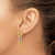 14K Yellow Gold with Rhodium Polished Ovals Dangle Earrings, 26 mm - View 3