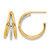 14K Yellow Gold with Rhodium Polished Hoop Post Earrings, 19.7 mm