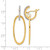 14K Yellow Gold Hollow Polished Crystal Oval Hoop Drop Earrings, 39.5 mm - View 4