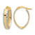 14K Yellow Gold and White Rhodium Polished and Diamond-Cut In/Out Hoop Earrings, 22 mm