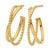 14K Yellow Gold Hollow Polished and Twist J-Hoop Post Earrings, 27.25 mm - View 2