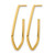 14K Yellow Gold Hollow Polished Geometric Shaped J-Hoop Post Earrings, 34.5 mm - View 2
