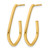 14K Yellow Gold Hollow Polished Geometric Shaped J-Hoop Post Earrings, 27.75 mm - View 2