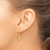 14K Yellow Gold Hollow Polished Geometric Shaped J-Hoop Post Earrings, 27.75 mm - View 3