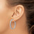 Rhodium-Plated 14K White Gold Diamond-Cut and Textured Post Hoop Earrings, 32.75 mm - View 3