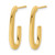 14K Yellow Gold Hollow Polished Modern J-Hoop Earrings, 23.57 mm - View 2