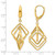 14K Yellow Gold Polished Squares Dangle Leverback Earrings, 44 mm - View 4