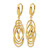 14K Yellow Gold Polished and Textured Ovals Dangle Leverback Earrings, 48.65 mm - View 2