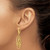 14K Yellow Gold Polished and Textured Ovals Dangle Leverback Earrings, 48.65 mm - View 3