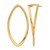 14K Yellow Gold Polished Oval Hoop Earrings, 44.73 mm