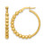 14K Yellow Gold Polished Beaded Hoop Earrings, 25.18 mm