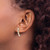 14K Yellow Gold and White Rhodium Polished and Diamond-Cut Post Drop Earrings, 19.4 mm - View 3