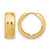 14K Yellow Gold Diamond-Cut Hinged Huggie Hoop Earrings, 15.35 mm