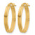 14K Yellow Gold Polished and Grooved Oval Hoop Earrings, 23.75 mm - View 2
