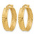 14K Yellow Gold Polished and Textured Round Hoop Earrings, 22 mm - View 2