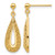 14K Yellow Gold Hollow Filigree Teardrop Post Dangle Earrings, 26.03 mm