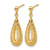 14K Yellow Gold Hollow Filigree Teardrop Post Dangle Earrings, 26.03 mm - View 2