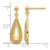 14K Yellow Gold Hollow Filigree Teardrop Post Dangle Earrings, 26.03 mm - View 4