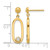 14K Yellow Gold Polished Cubic Zirconia Oval Dangle Earrings, 24.74 mm - View 4