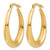 14K Yellow Gold Polished Oval Hoop Earrings, 29 mm - View 2