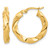 14K Yellow Gold Polished Twisted Hoop Earrings, 21.67 mm