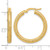 14K Yellow Gold Diamond-Cut Round Hoop Earrings, 25 mm - View 4