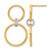 14K Two-Tone Gold Polished Cubic Zirconia Circles Dangle Earrings, 29.8 mm