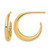 14K Yellow Gold Polished J-Hoop Post Earrings, 20.24 mm