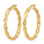 14K Yellow Gold Polished Twisted Hoop Earrings, 35 mm - View 2