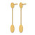 14K Yellow Gold Polished Oval Discs Dangle Earrings, 29.55 mm - View 2
